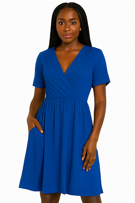 The Everyday Glow Wrap Dress | Classic Blue