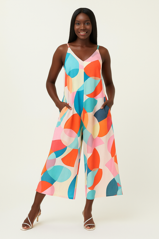 The Color Pop Tie Shoulder Jumpsuit