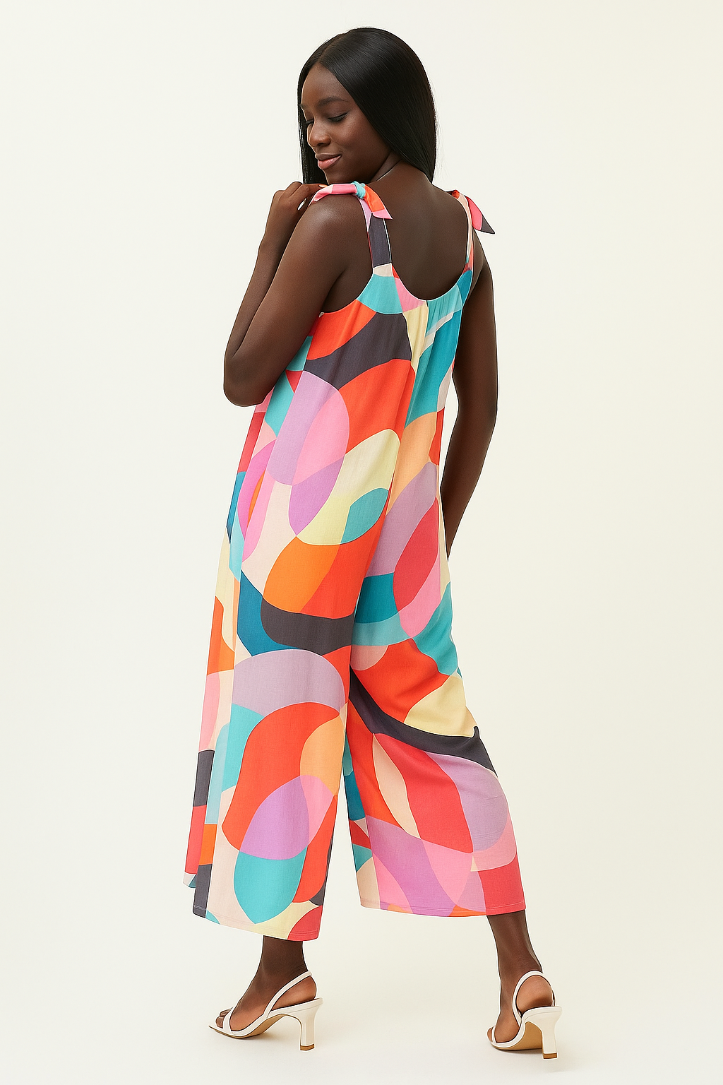 The Color Pop Tie Shoulder Jumpsuit