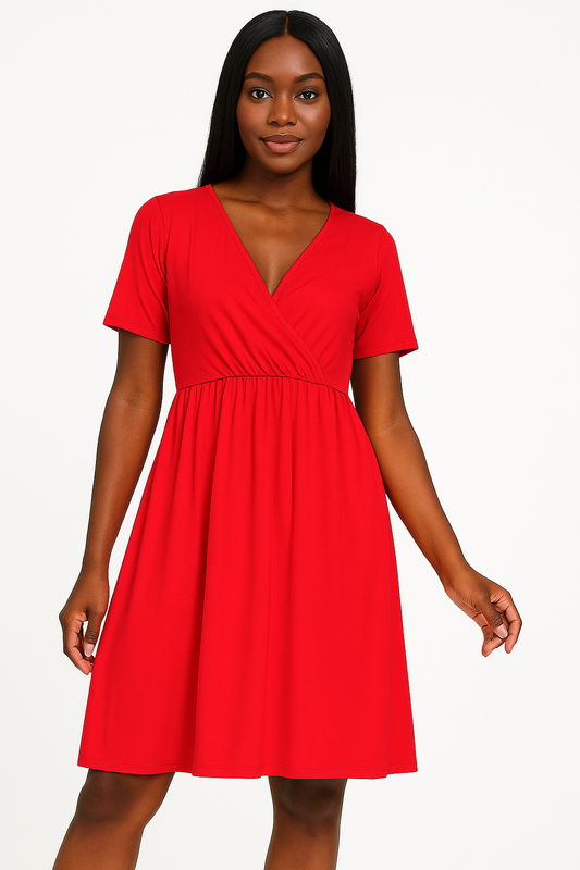 The Everyday Glow Wrap Dress | Red