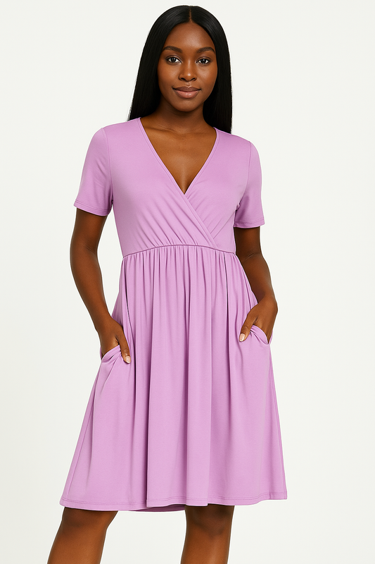 The Everyday Glow Wrap Dress | Pink Purple