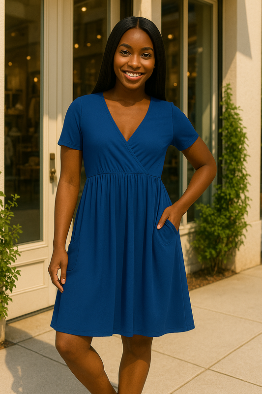 The Everyday Glow Wrap Dress |Navy