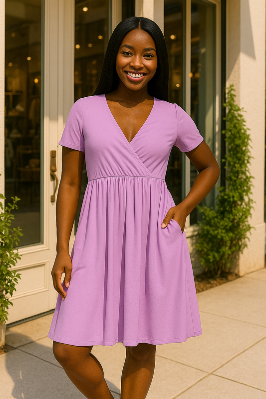 The Everyday Glow Wrap Dress | Pink Purple