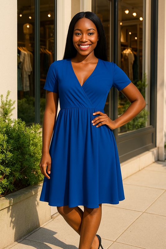 The Everyday Glow Wrap Dress | Classic Blue